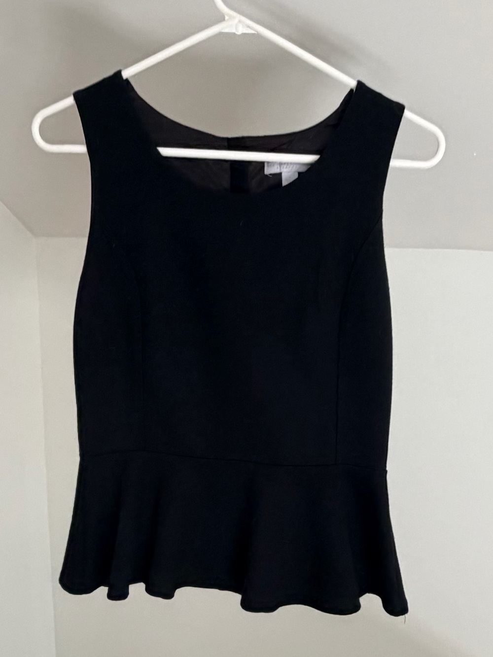 Classic Black Peplum Tank Top with Peplum Flare